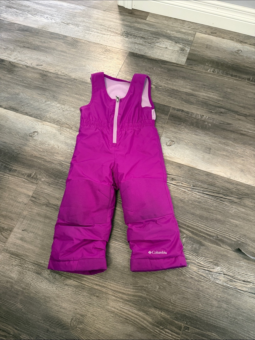 Columbia Girls' Magenta Snow Overalls